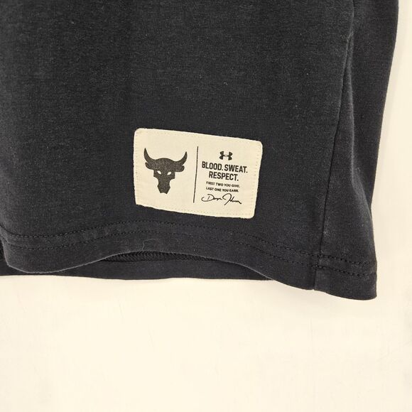 Under Armour Project Rock Shirt Mens Large Respect Graphic Tee Black‎ Gym - Picture 3 of 11